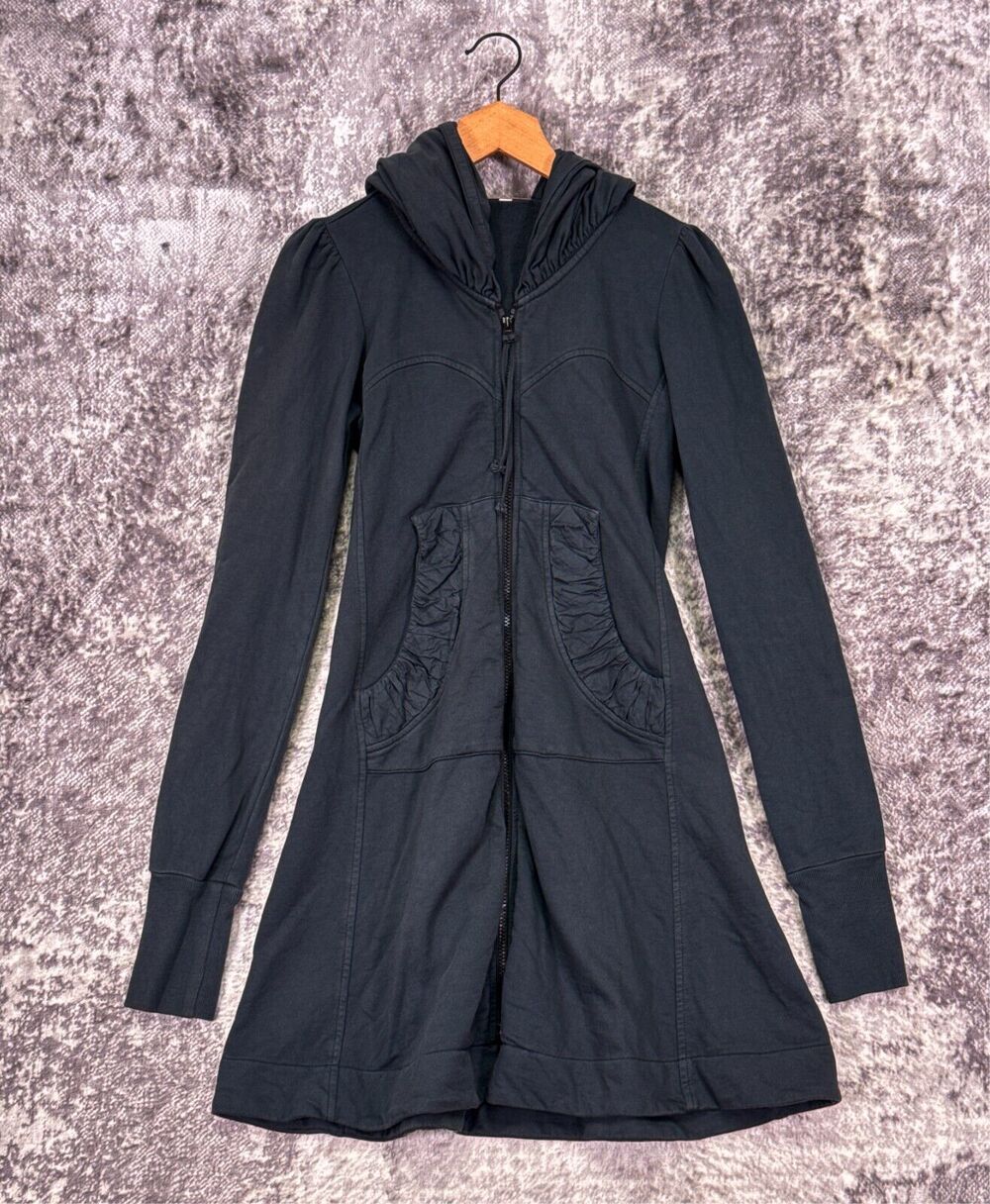 Prairie Underground Jacket XS Womens Long Cloak Hoodie Gray